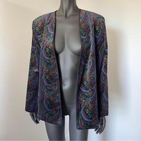 VTG COLLECTION INTERNATIONAL Paisley Patterned Women's Blazer Jacket - Picture 4 of 8